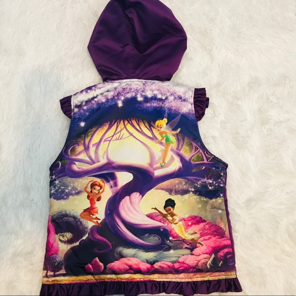 Disney fairies hooded puffer vest size 10/12